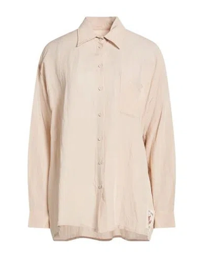 Front Street 8 Woman Shirt Sand Size M Viscose, Linen In Neutral