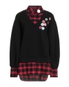 Front Street 8 Woman Sweatshirt Black Size 6 Cotton, Polyester