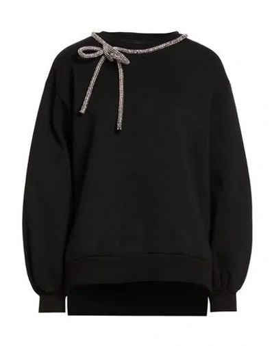 Front Street 8 Woman Sweatshirt Black Size M Cotton, Polyester