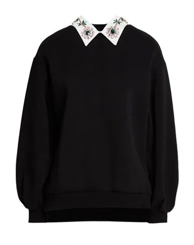 Front Street 8 Woman Sweatshirt Black Size S Cotton, Polyester