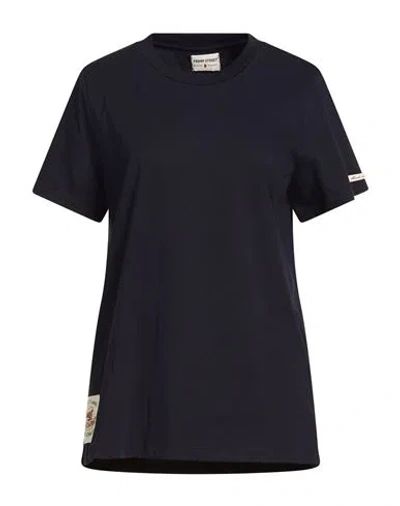 Front Street 8 Woman T-shirt Midnight Blue Size M Cotton In Black