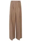 Front Street Brown Linen Blend Wide-leg Trousers