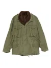 Front Street Long Sleeve Parka With Drawstring And Pockets In Green