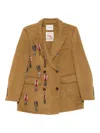Front Street 8 Wool Double-breasted Jacket In Nude