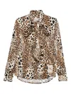 Front Street Leopard-print Self-tie Shirt In Animal Print