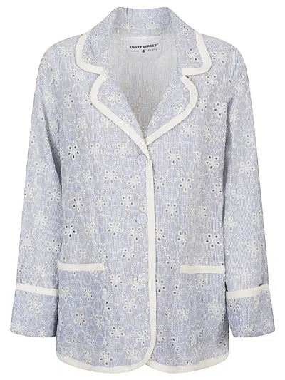 Front Street Light Blue Embroidered Shirt