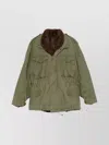 Front Street Long Sleeve Parka With Drawstring And Pockets In Green