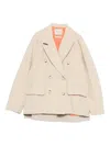 Front Street Panelled Blazer In Neutral