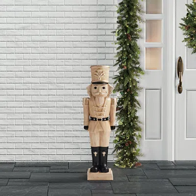Frontgate 3 Ft. Faux Wood Nutcracker In Multi