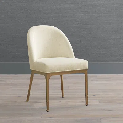 Frontgate Alana Dining Chair In Oil Rubbed Bronze,snow Crypton Nomad Performance