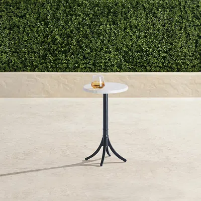 Frontgate Amherst Mosaic Aluminum Drink Table In White