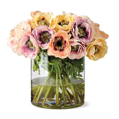 Frontgate Anemone Mix In Vase In Transparent