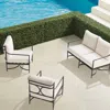 Frontgate Angelina 3-pc. Loveseat Set In Jet Black Aluminum
