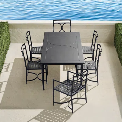 Frontgate Angelina 7-pc. Dining Set In Jet Black Aluminum
