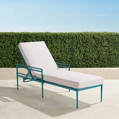 Frontgate Angelina Chaise Lounge With Cushions In Caribbean Aluminum In Green