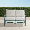 Frontgate Angelina Loveseat With Cushions In Caribbean Aluminum