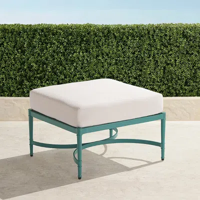 Frontgate Angelina Ottoman With Cushions In Caribbean Aluminum In Green