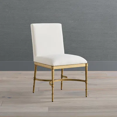 Frontgate Angelina Parsons Chair In Dove Velvet With Matte Black Finish