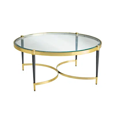 Frontgate Angelina Round Coffee Table In Gold