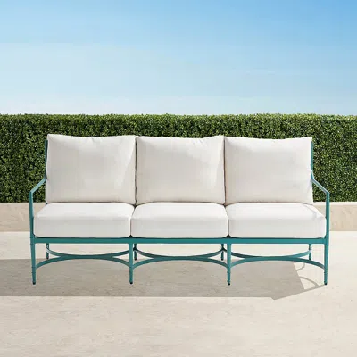 Frontgate Angelina Sofa With Cushions In Caribbean Aluminum In Neutral