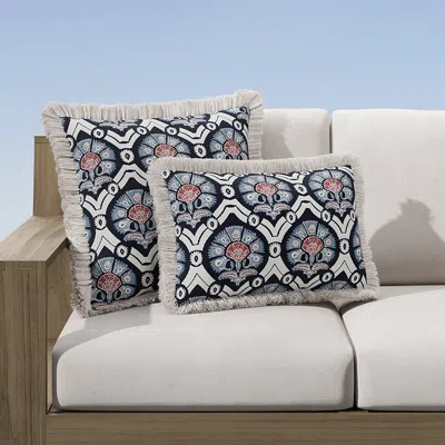 Frontgate Anibel Suzani Indoor/outdoor Pillow In Blue