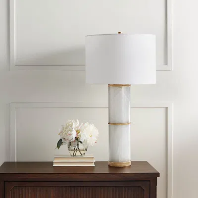 Frontgate Antioch Illuminating Alabaster Table Lamp In White