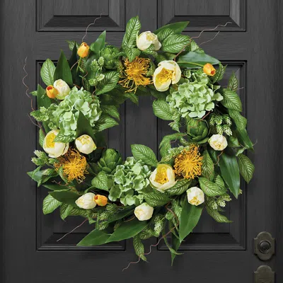 Frontgate Apulia Artichoke Wreath In Green
