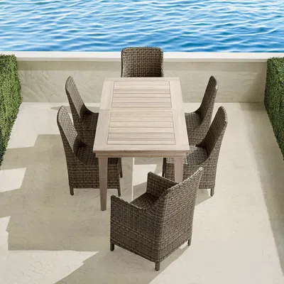 Frontgate Ashby 7-pc. Dining Set In Putty Finish In Gray