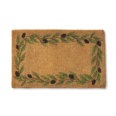 Frontgate Autumn Border Monogram Door Mat In Burgundy