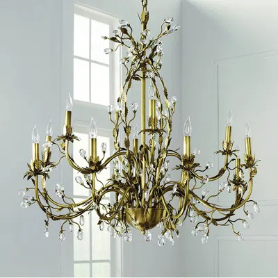 Frontgate Ava Crystal Chandelier In Gold