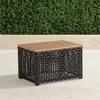 Frontgate Avalon Side Table In Graphite Wicker