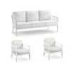 Frontgate Avery 3-pc. Sofa Set With Two Lounge Chairs In White Aluminum