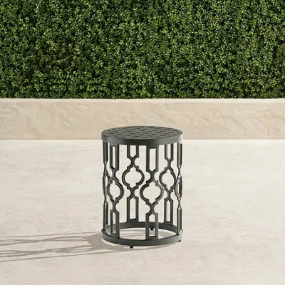 Frontgate Avery Accent Stool In Black