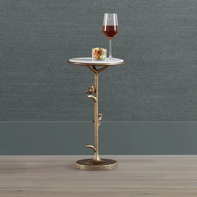 Frontgate Aviary Drink Table In Gold