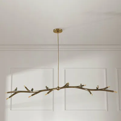 Frontgate Aviary Linear Chandelier In Blue