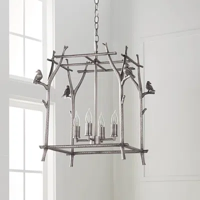 Frontgate Aviary Pendant In Antique Pewter