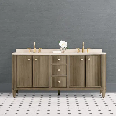 Frontgate Avino 72" Double Bath Vanity In Brown