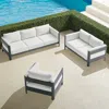 Frontgate Azores 3-pc. Sofa Set In Matte Black Aluminum