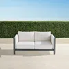 Frontgate Azores Loveseat With Cushions In Matte Black Aluminum