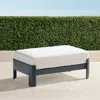 Frontgate Azores Ottoman With Cushions In Matte Black Aluminum