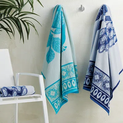 Frontgate Azura Peacock Beach Towel In Blue