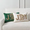 Frontgate Beaded Joy Pillow Cover In White
