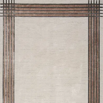 Frontgate Beckley Border Performance Rug In Neutral
