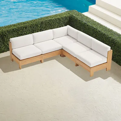 Frontgate Bellcara 5-pc. Teak Modular Set With Cushions