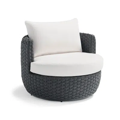 Frontgate Belvie Swivel Chair Cushion In Black