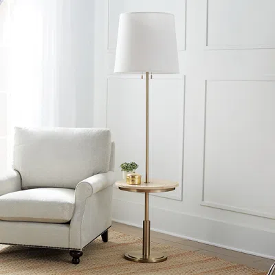Frontgate Berkshire Floor Lamp With Table In White