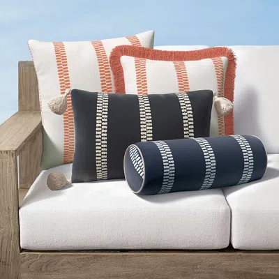 Frontgate Billie Stripe Indoor/outdoor Pillow In Black