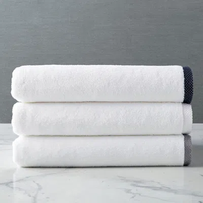 Frontgate Border Trim Bath Towels In Indigo Blue