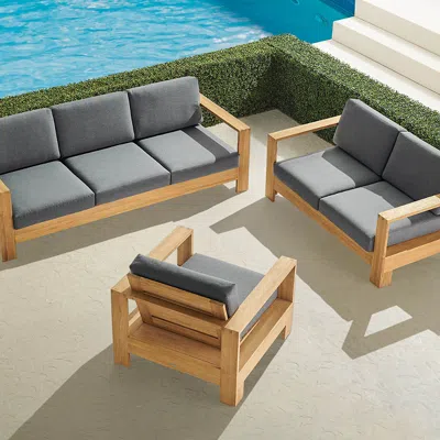 Frontgate Boretto 3-pc. Teak Sofa Set In Gray