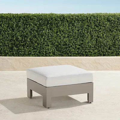 Frontgate Boretto Aluminum Ottoman In Metallic